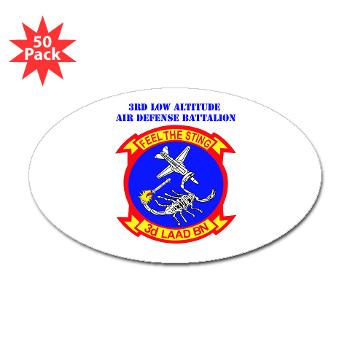 3LAADB - M01 - 01 - 3rd Low Altitude Air Defense Bn with Text - Sticker (Oval 10 pk)